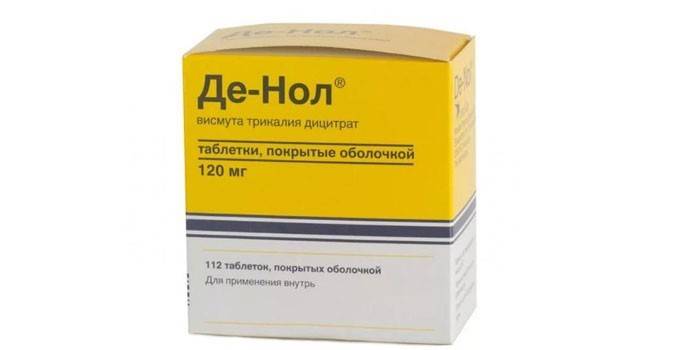 Tabletki De-Nol w opakowaniu