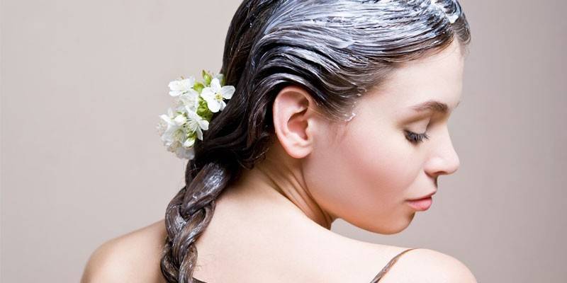 Menina, com, um, máscara, ligado, dela, cabelo