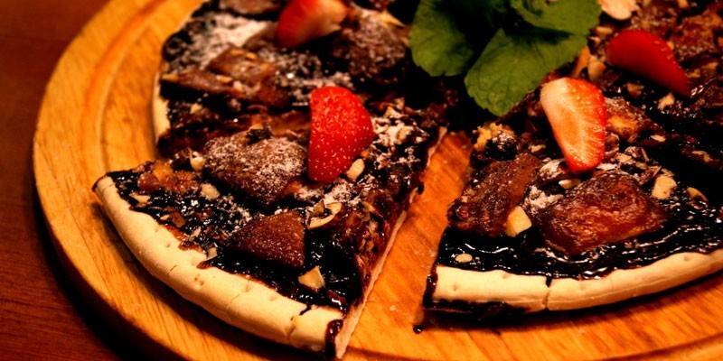 Pizza con chocolate