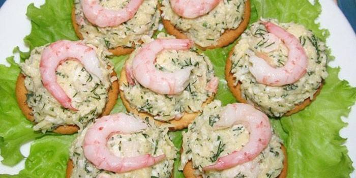 Canapés de Camarão e Ervas