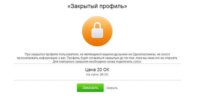 Profil zamknięty w Odnoklassnikach