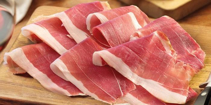 Prosciutto en rodajas
