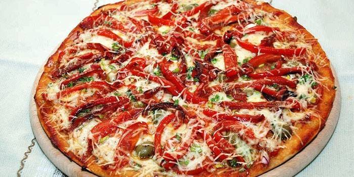 Picante com tomate e pimentão