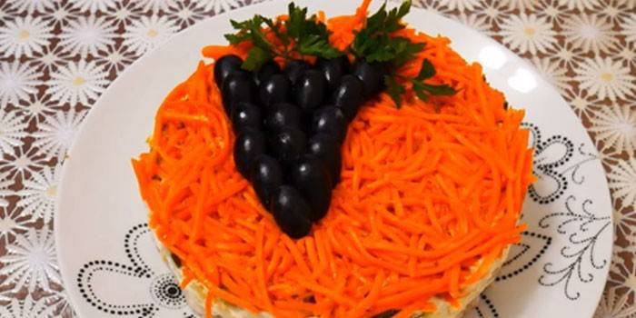 Isabella com cenouras coreanas