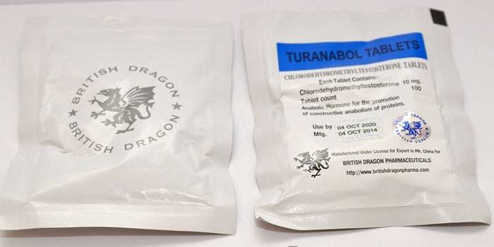Comprimidos Turinabol no pacote