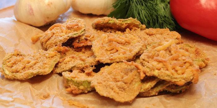 Chips de calabacín al horno