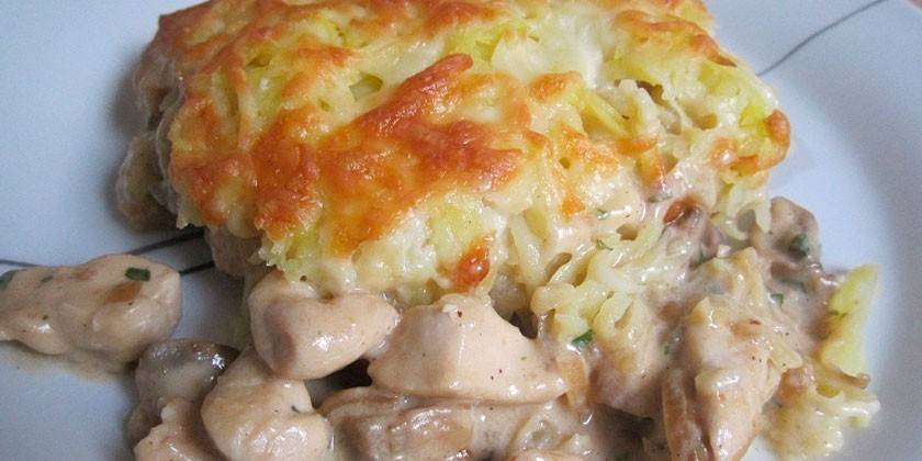 Pechuga de Pollo con Champiñones y Queso