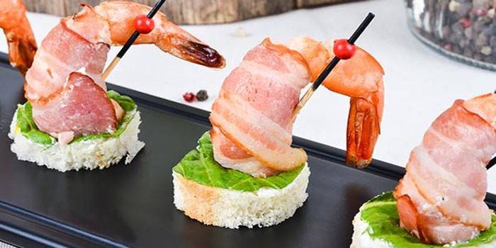 Canapés de camarão