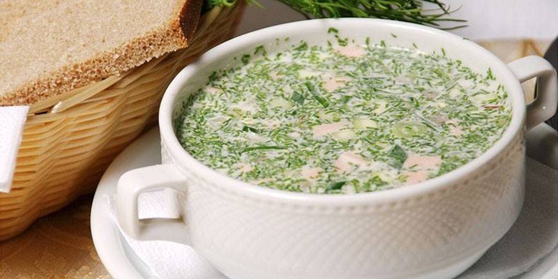 Okroshka no kvass com kefir