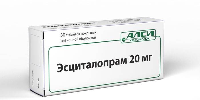 Escitalopram comprimidos por embalagem