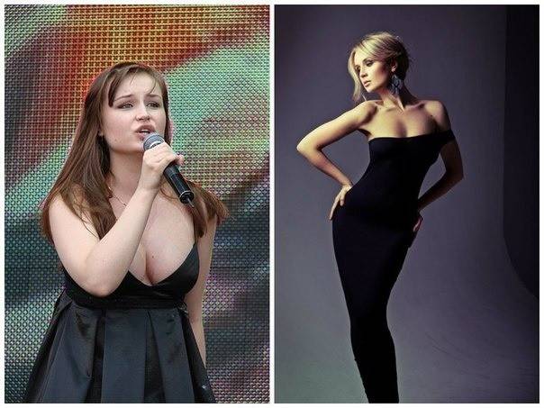 Polina Gagarina antes y después de perder peso
