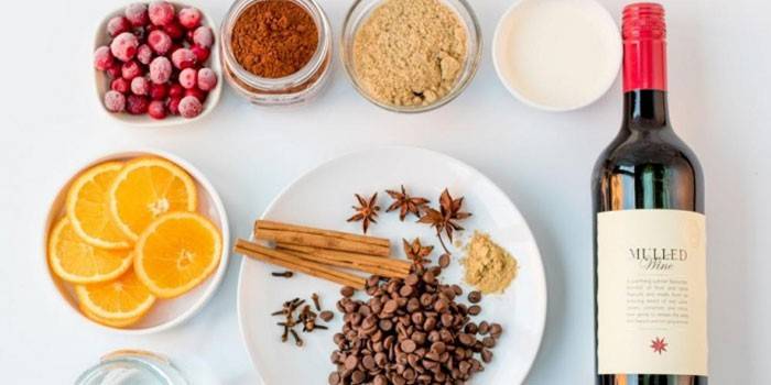 Ingredientes de vino caliente