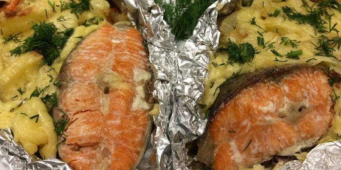 Al horno en láminas de aluminio