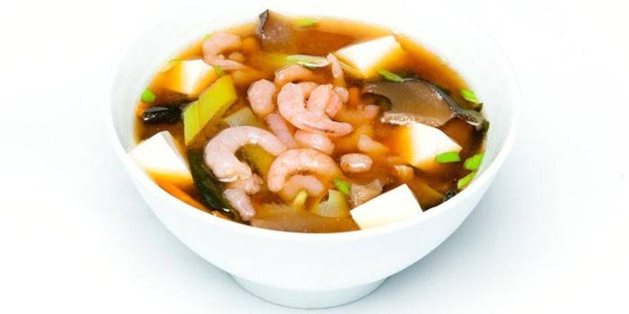 Krevety miso polievka