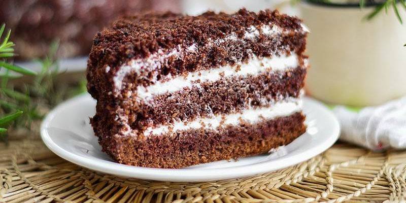 Bizcocho de chocolate con crema agria