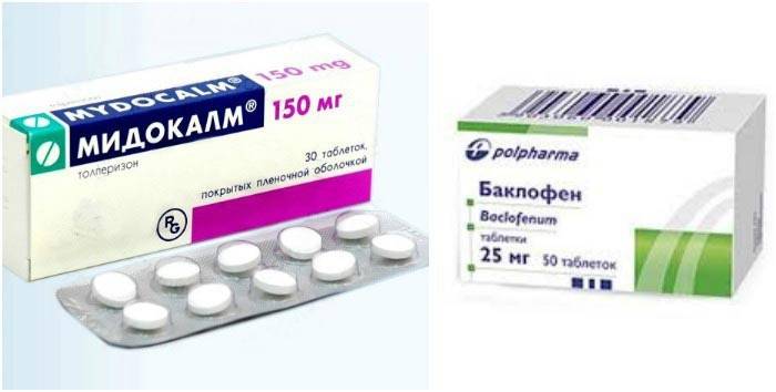 Svalové relaxanciá (Midokalm, baklofén)